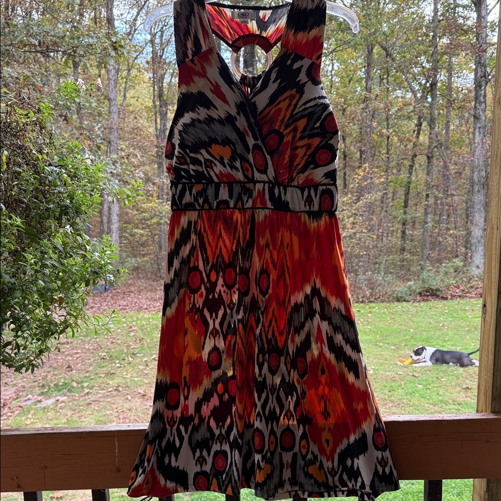 Cato Red, Orange and Black Backless Dress - Picture 1 of 5